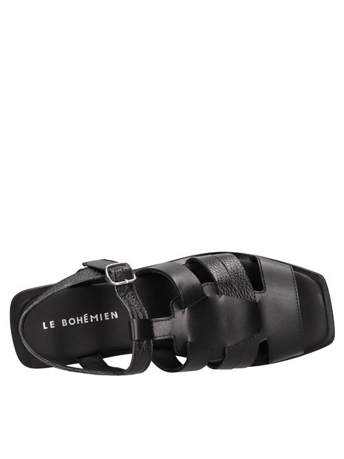 Sandali flat in pelle LE BOHEMIEN | SQ18 VIT.NERO